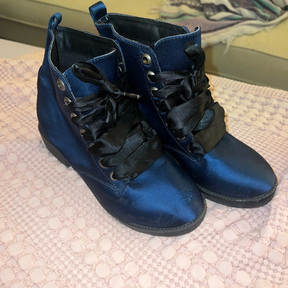 Blue Velvet Boots size 6.5